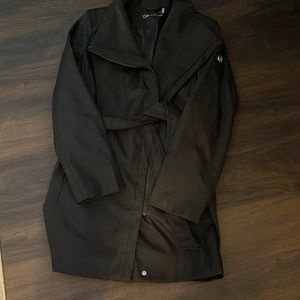 Calvin Klein Womens jacket, zipper n belt closure, size L, black